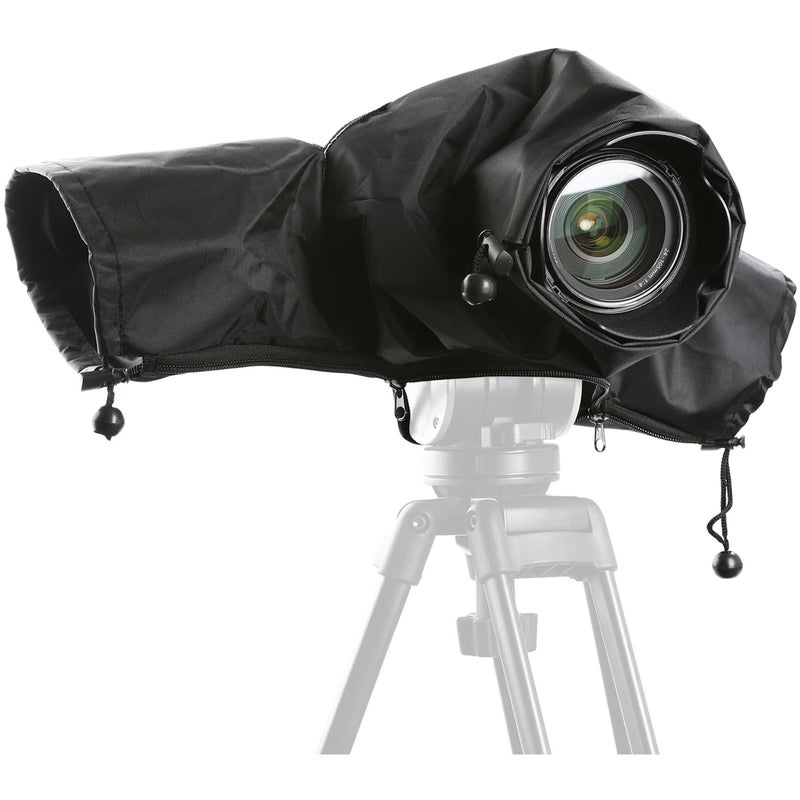 Movo CRC01 Waterproof Nylon Camera Rain Cover with Enclosed Hand Sleeves Compatible with Canon EOS, Nikon, Sony, Olympus, Pentax and Panasonic DSLR Cameras - Image 1